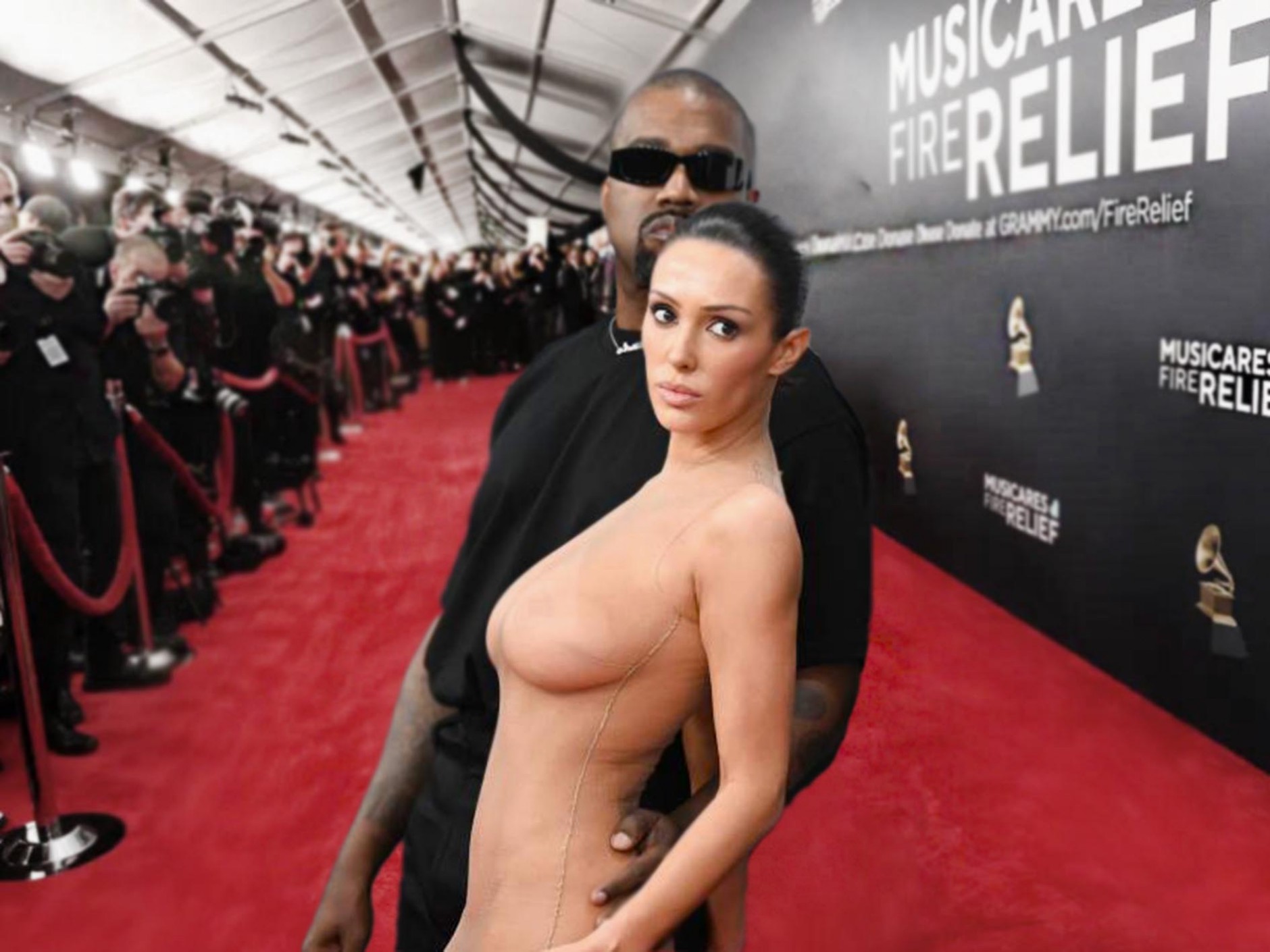 Bianca Censori on Grammy 2025 without censor